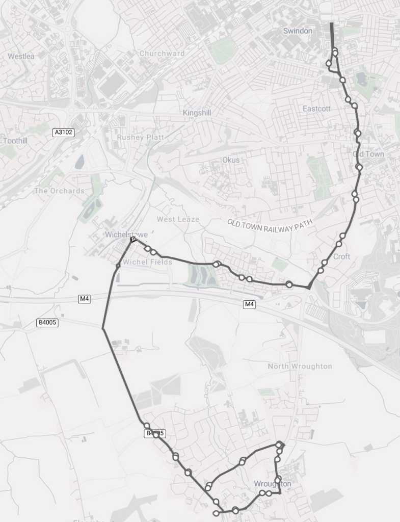 New route 9 service from Sunday 12 April route map