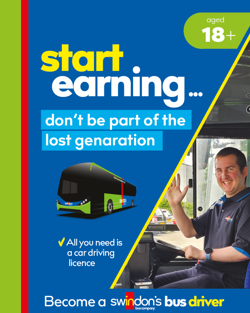 young man driving a bus