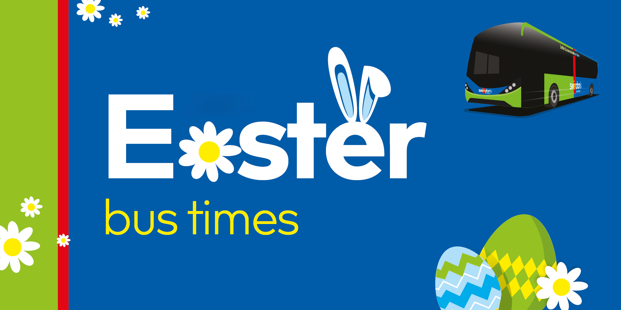 Easter bus times image with a Swindon's bus company bus