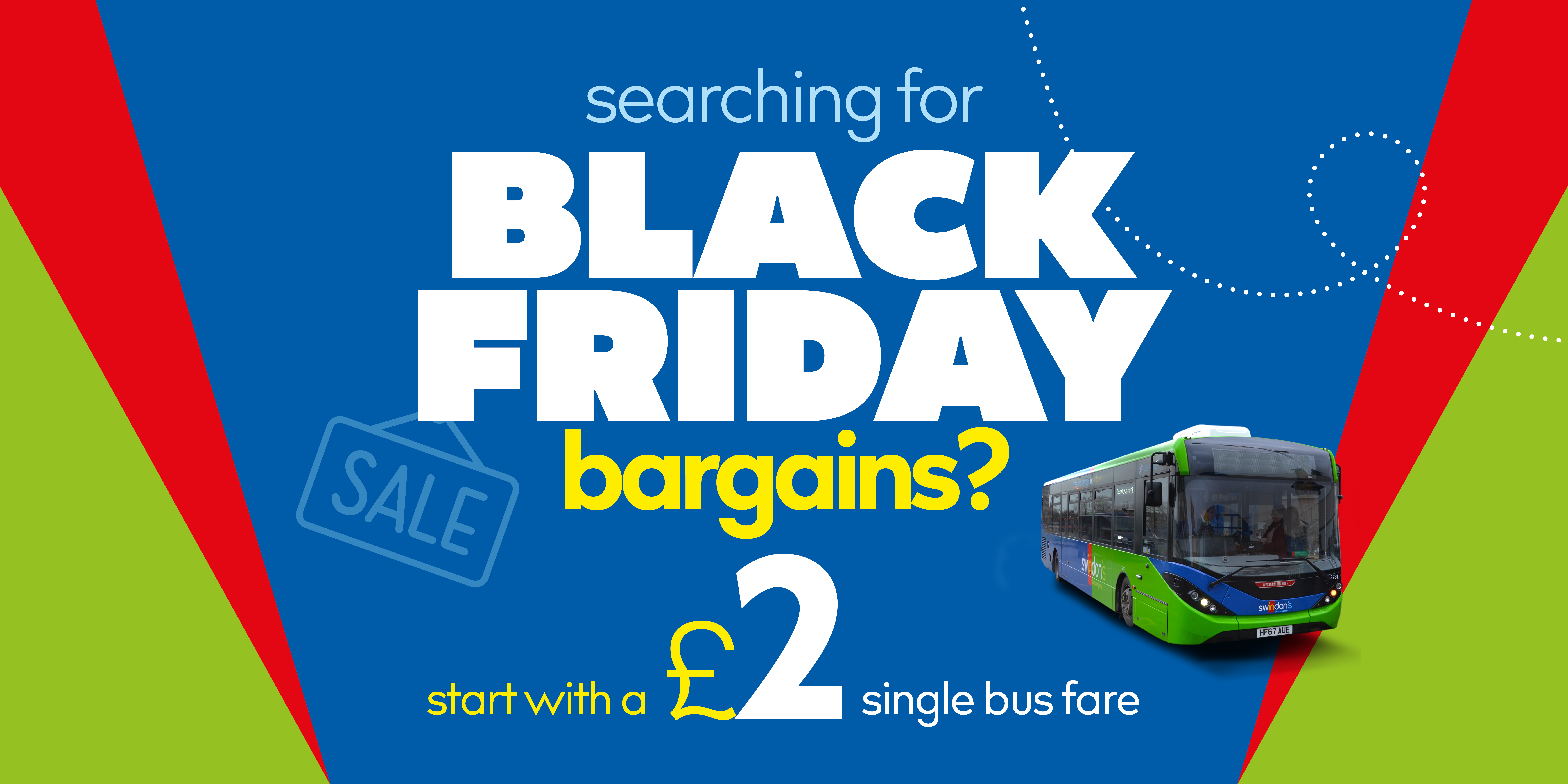 travel for £2 this Black Friday image with a Swindon's Bus Company bus