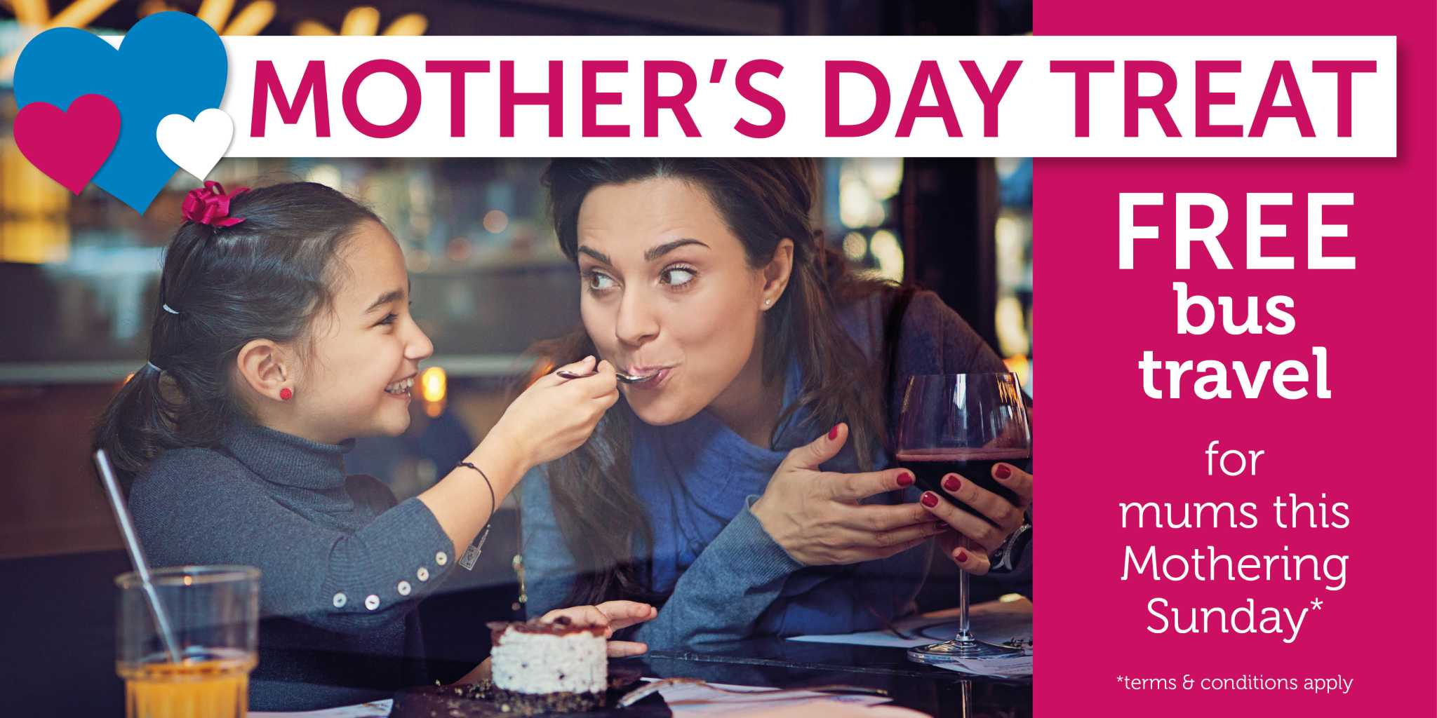 Mother's Day treat - free bus travel image of a mother and daughter